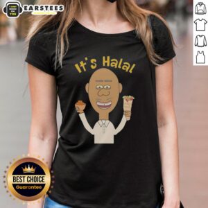 Halal man enjoying dates kebab during Ramadan, showcasing Islamic culture in a stylish ladies tee.