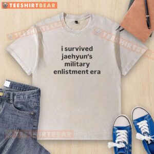 Nice I Survived Jaehyun's Military Enlistment Era washed t-shirt featuring a trendy design for fans.