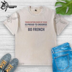 Premium Young Republicans of Texas endorse Bo French with a stylish washed T-shirt showcasing their support.