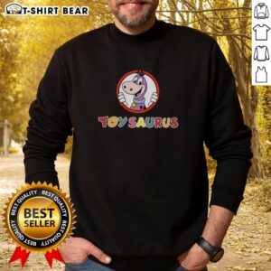 Alt Text: Hot Toysaurus Yabba Dabba Dinosaurs logo sweatshirt featuring vibrant graphics and a cozy design for fans.