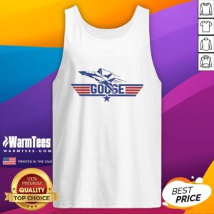 Original Top Gun Goose fighter plane retro tank top featuring iconic movie design, perfect for aviation and film fans.