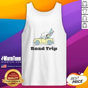 Pretty Peanuts Road Trip tank top featuring Snoopy and Woodstock for a fun, stylish look for fans of the Peanuts gang.