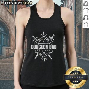Good Dungeon Dad Tank Top featuring a fun, playful design for gaming dads who love tabletop adventures.