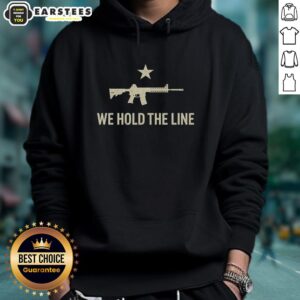 Alt Text: Good Kesihan 1776 Patriotic American Flag hoodie featuring 'We Hold The Line' design for proud Americans.