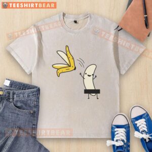 Awesome A Peeled Banana Sexy Cartoon design on a washed T-shirt, perfect for fun and quirky fashion lovers.