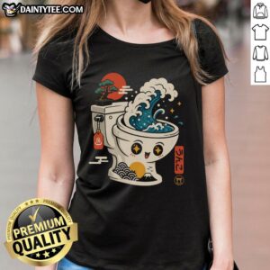 Funny toilet spoof tee for ladies featuring 'Pretty The Great Flush Wave' design, perfect for humor-loving fans.
