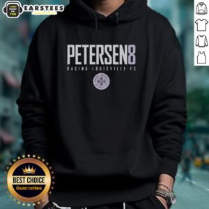Hot Petersen 8 Racing Louisville FC hoodie featuring team colors and logo, perfect for fans and supporters of the club.