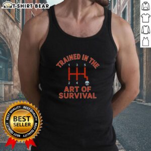 Nice Trained in the Art of Survival Annual Transmission tank top featuring bold graphic design for outdoor enthusiasts.