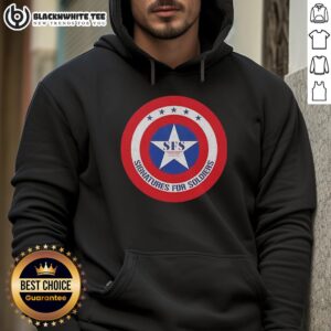 Good Signatures for Soldiers Sfs Captain America Shield Retro Hoodie featuring vibrant colors and iconic superhero design.