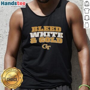 Official Georgia Tech Yellow Jackets NCAA tank top in white and gold, showcasing team spirit and style.