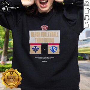 Alt Text: Original UT Martin vs Eastern Illinois 2026 OVC Beach Volleyball Third Round Sweatshirt design featuring team colors.