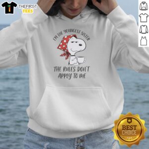 Hot I'm The Youngest Sister hoodie featuring bold text design, perfect for showcasing your playful, rebellious spirit.