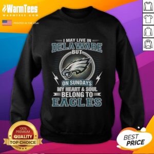 Original Philadelphia Eagles NFL sweatshirt expressing fan loyalty, 'My heart and soul belong to Eagles' design.