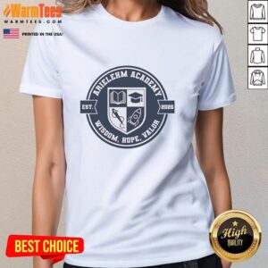 Official Arielehm Academy Wisdom Hope Valor Est 2026 Ladies Tee featuring a stylish design for empowerment and inspiration.
