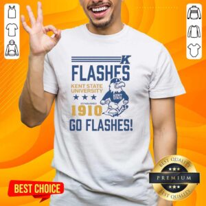 Premium Kent State Golden Flashes T-Shirt, established 1910, featuring 'Go Flashes' design for proud university fans.
