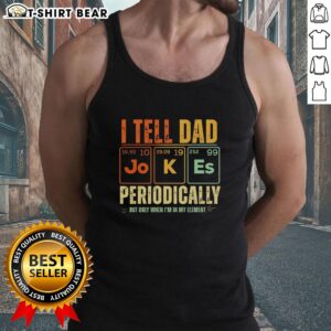 Retro tank top featuring a humorous dad joke graphic, perfect for science lovers who enjoy punny humor.