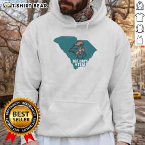 Premium Coastal Carolina 365 Days of Teal Hoodie in vibrant teal, perfect for fans and casual wear lovers.