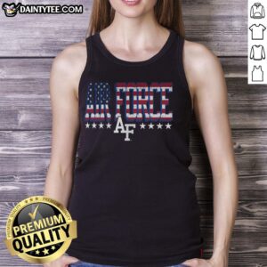 Nice Air Force Falcons tall type flag tank top showcasing vibrant team colors and logo, perfect for fans and summer wear.