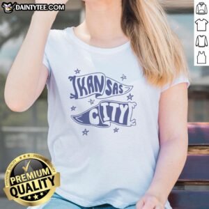 Hot Kansas City Pennants Ladies Tee featuring vibrant graphics and a stylish design, perfect for fans and casual wear.