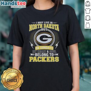 Ladies tee featuring 'My heart and soul belong to Packers' design, perfect for Green Bay Packers fans.