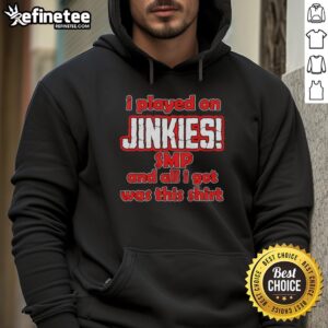Official hoodie from Jinkies SMP featuring logo, perfect for fans of the I Played On Jinkies SMP series.