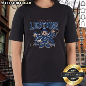Awesome Tampa Bay Lightning Disney team ice hockey ladies tee featuring vibrant colors and stylish design for fans.