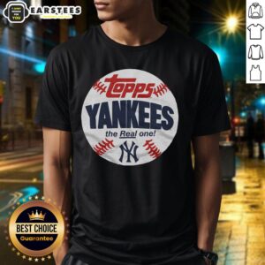 Alt Text: Original New York Yankees MLB x Topps The Real One T-Shirt featuring classic team logo and stylish design.