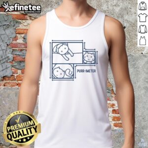 Cute Purr Imeter Maths Cat Pun Tank Top with playful cat graphic, perfect for math lovers and cat enthusiasts alike.