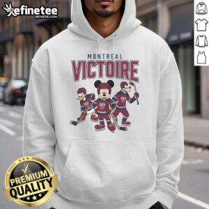 Alt Text: Cozy Nice Montreal Victoire Disney team ice hockey hoodie featuring vibrant colors and logo design. Perfect for fans!
