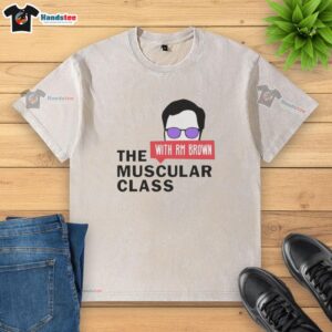 Premium Muscular Class Rm Brown Washed T-Shirt displayed on a mannequin, showcasing its stylish design and fit.