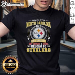 Awesome Pittsburgh Steelers NFL t-shirt for fans in North Carolina, showcasing pride with 'My Heart and Soul Belong to Steelers' design.