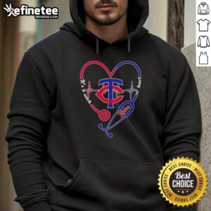 Alt Text: Official Minnesota Twins Stethoscope Heartbeat hoodie, showcasing team spirit and love for baseball.