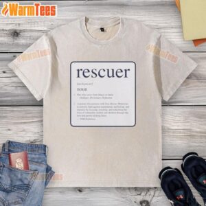 Original rescuer noun meaning definition washed t-shirt featuring a vintage graphic design, perfect for rescue enthusiasts.