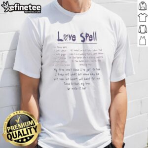 Premium Love Spell My True Love T-Shirt featuring a whimsical design, perfect for expressing romantic hopes and dreams.