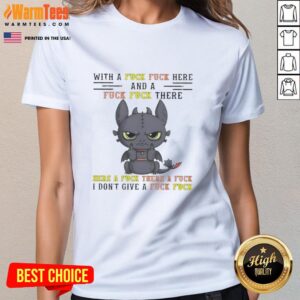 Cute toothless dragon graphic on a ladies tee, featuring playful 'Fck' text design for a fun, trendy look.