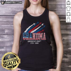 Pretty American 250th Anniversary Grandma tank top featuring festive design, perfect for celebrating heritage and family.