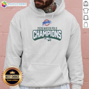 Awesome Wagner Seahawks MAAC Water Polo Champions 2026 logo hoodie featuring vibrant colors and team emblem.