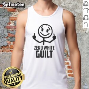 Nice Zero White Guilt Middle Fingers Tank Top in white, featuring bold graphic design and a relaxed fit for casual wear.