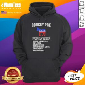Cozy hoodie featuring 'Nice Donkey Pox: The Disease That Is Infecting America' design, perfect for casual wear.