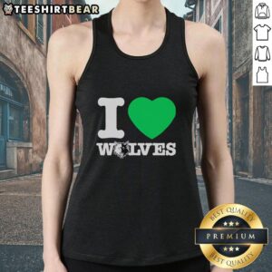 Original Minnesota Timberwolves I Heart Wolves tank top featuring vibrant team colors and stylish design for fans.