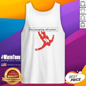 Original The Jumping Off Point Tank Top featuring bold graphics and a comfortable fit for casual summer style.