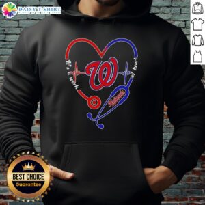 Top Washington Nationals stethoscope heartbeat hoodie, showcasing a unique design for baseball fans and healthcare professionals.