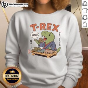 Adorable T-Rex breakfast sweatshirt from Japan featuring a cute dinosaur design, perfect for casual wear.