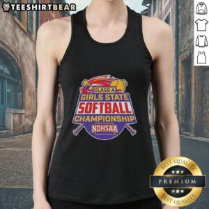 2026 Premium NDHSAA Class A Softball State Tournament tank top showcasing vibrant design and team spirit merchandise.