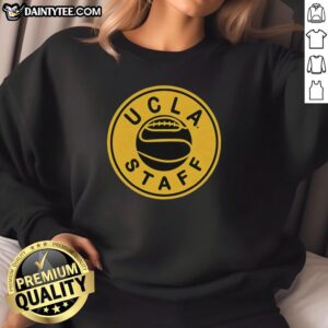 Alt Text: Retro sweatshirt featuring the Premium UCLA Staff Basketball 2026 logo, perfect for fans and alumni.