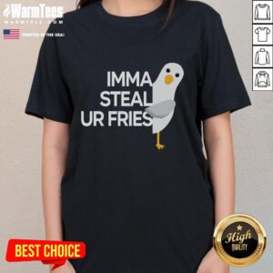 Good Imma Steal Ur Fries Ladies Tee featuring a playful design; perfect for casual wear and food lovers.