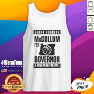 Funny Benny Buckets McCollum for Governor tank top featuring a playful design, perfect for supporters of Ball.