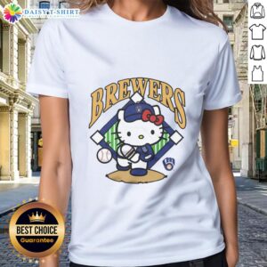 Pretty Milwaukee Brewers Hello Kitty ladies tee featuring a cute design perfect for baseball fans and Hello Kitty lovers.