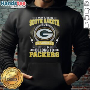 Pretty green Bay Packers NFL hoodie featuring 'My heart and soul belong to Packers' in South Dakota style.