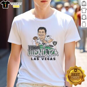 Alt Text: Awesome Las Vegas Raiders Fernando Mendoza T-Shirt featuring bold team logo and stylish design for fans.